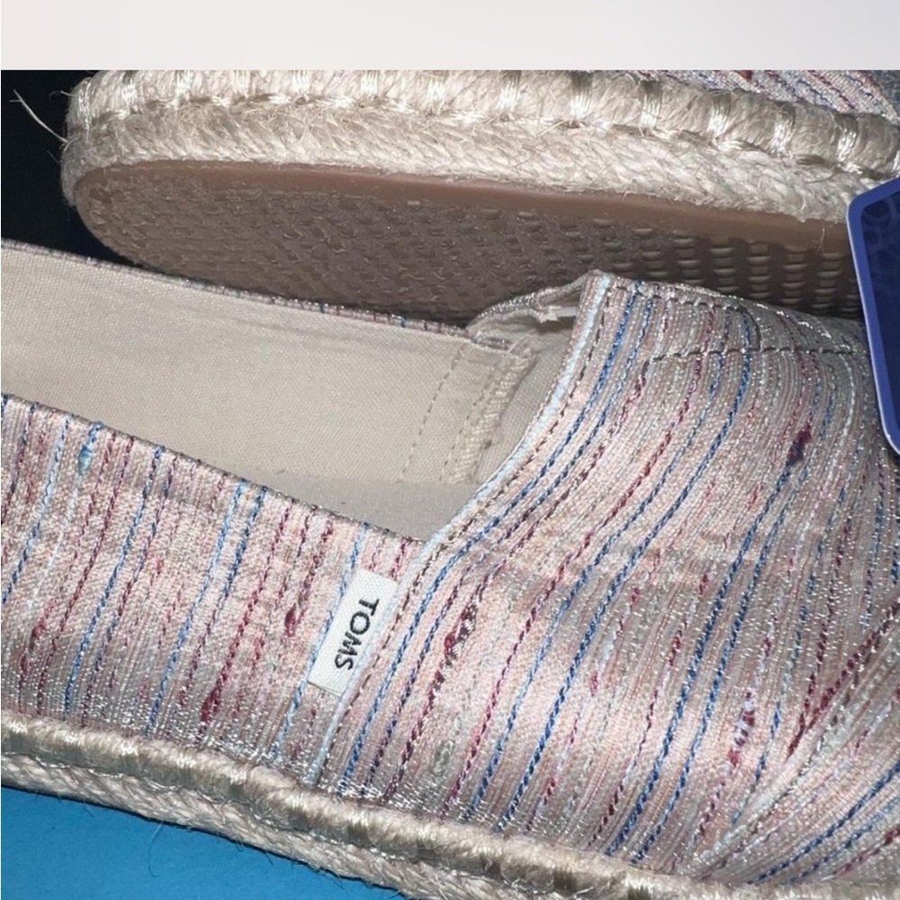 Toms Pink and Blue Espadrilles Slip-On Shoes